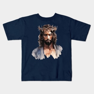 Watercolor African American Jesus Kids T-Shirt